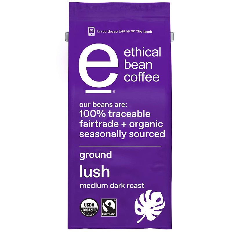 Photo 1 of 2x Lush Ethical Bean Coffee: Medium Dark Roast Ground Coffee - USDA Certified Organic Coffee, Fair Trade Certified - 8 Ounce Bag (227 g)
2x Ethical Bean Lush Medium Dark Roast Fairtrade Organic Ground Coffee (8 oz Bag)
Best By: October 22, 2021