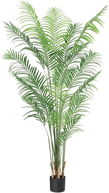 Photo 1 of Artificial Areca Palm Plant 5.2Feet Fake Tropical Palm Tree, Perfect Faux Dypsis Lutescens Plants in Pot for Indoor Outdoor House Home Office Garden Modern Decoration Housewarming Gift