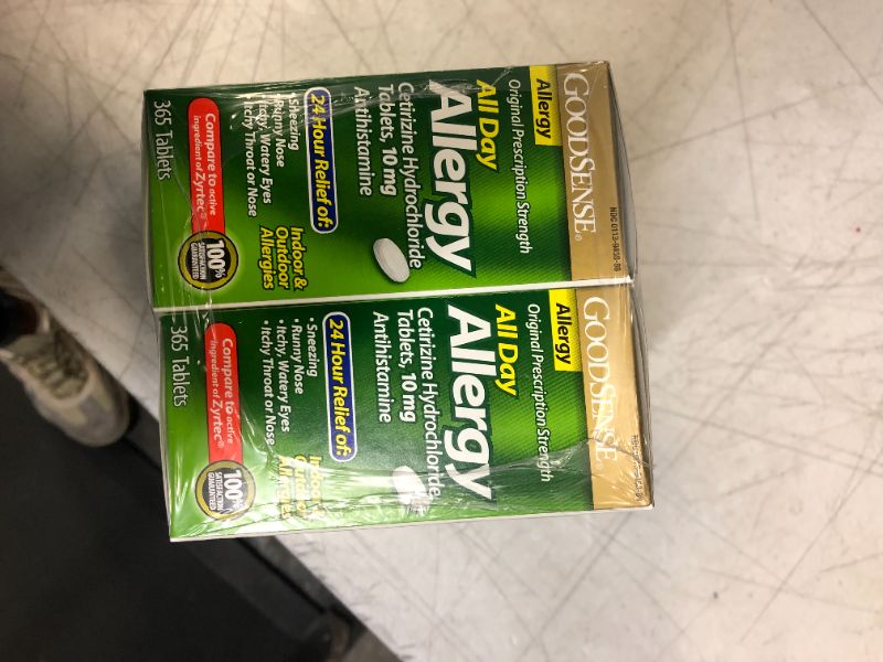 Photo 2 of 
GoodSense All Day Allergy, Cetirizine Hydrochloride Tablets, 10 mg, Antihistamine, 365 Count 6 PACK 
EXP 7/22