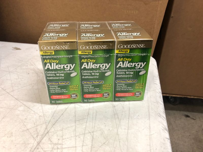 Photo 3 of GoodSense EXP 7/22 All Day Allergy, Cetirizine Hydrochloride Tablets, 10 mg, Antihistamine, 365 Count 6PACK