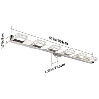 Photo 2 of Aipsun 41 Inches Crystal Vanity Lights Over Mirror Long Bathroom Vanity Light Fixtures Modern 6 Lights LED Vanity Lights for Bathroom Wall Light Fixture