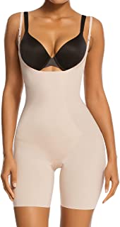 Photo 1 of SHAPERX Tummy Control Shapewear for Women Seamless Fajas Bodysuit Open Bust Mid Thigh Body Shaper Shorts  S