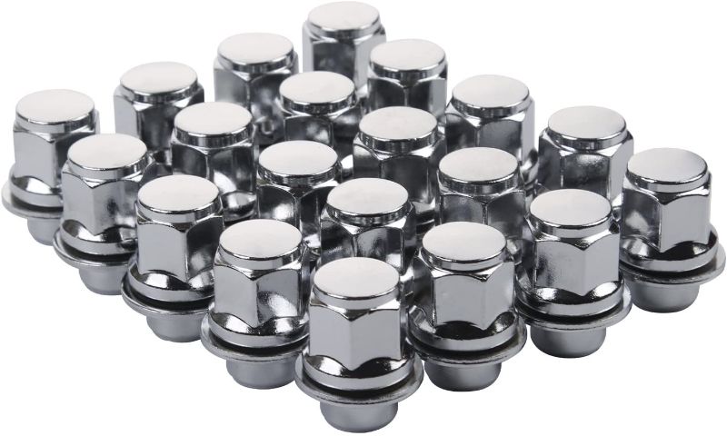 Photo 1 of ZY WHEEL Set of 18pcs 12X1.5mm Hex 13/16'' (21mm) Chrome Mag Style Lug Nuts with Washer Closed End for Toyota Lexus Scion Pontiac Factory OEM Mag Seat Wheels