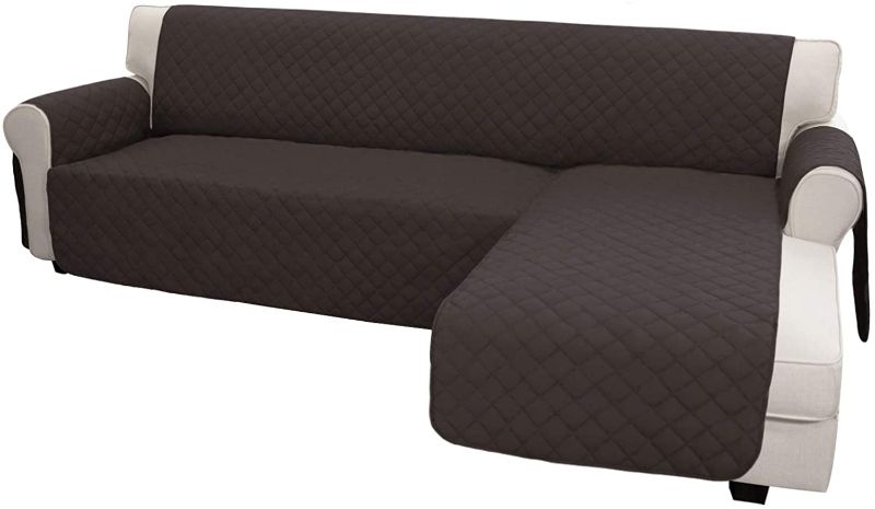 Photo 1 of Easy-Going Sofa Slipcover L Shape Sofa Cover Sectional Couch Cover Chaise Lounge Cover Reversible Sofa Cover Furniture Protector Cover for Pets Kids Children Dog Cat (X-Large, Chocolate/Chocolate)
