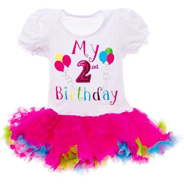 Photo 1 of Baby Girls Birthday Outfit - Its My Birthday Printed Tutu Dress for Toddlers by Silver Lilly 2 YEAR OLD