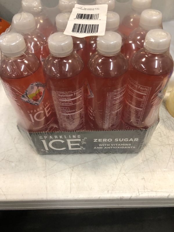 Photo 2 of 
Sparkling Ice, Cherry Limeade Sparkling Water, Zero Sugar Flavored Water, with Vitamins and Antioxidants, Low Calorie Beverage, 17 fl oz Bottles (Pack of 12)