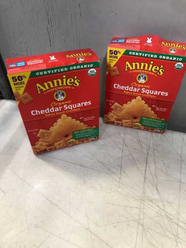 Photo 1 of ANNIES CHEDDAR SQUARES 2 BOXES EXP 12/21