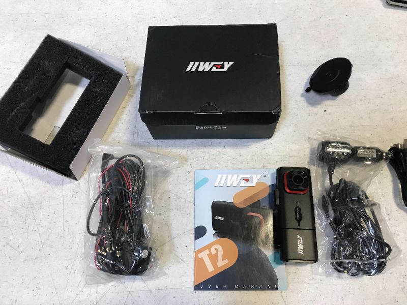 Photo 3 of 3 Channel Dash Cam, iiwey Full HD 1080P Front and Rear Inside Three Way Dash Camera for Cars, IR Night Vision, 2.45 Inch IPS Screen, 24H Parking Monitor, Motion Detection for Uber Taxi Driver
