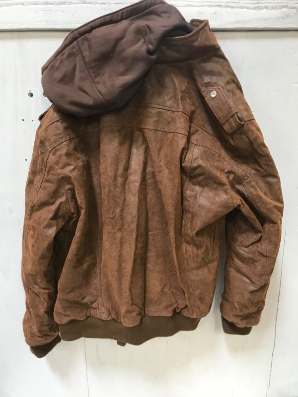 Photo 1 of mens jacket sweater combo color brown size extra large 