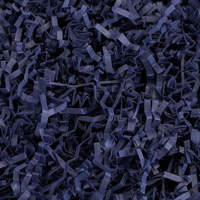 Photo 1 of Crinkle Cut Paper Shred Filler (1/2 LB) for Gift Wrapping & Basket Filling - Navy Blue | MagicWater Supply
