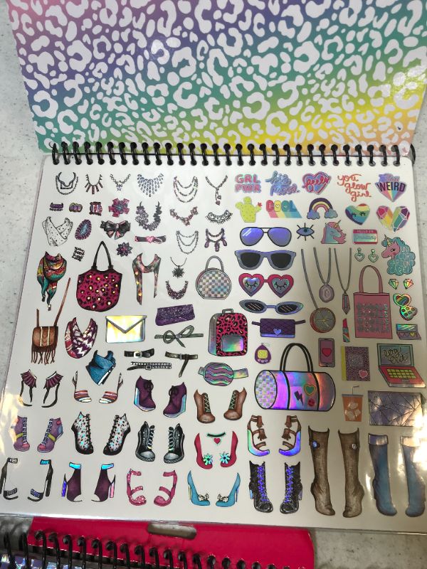 Photo 3 of Fashion Angels Fashion Design Sketch Portfolio for Kids -  Fashion Design Sketch Book for Beginners, Fashion Sketch Pad with Stencils and Stickers for Kids 6 and Up, 2 count 
