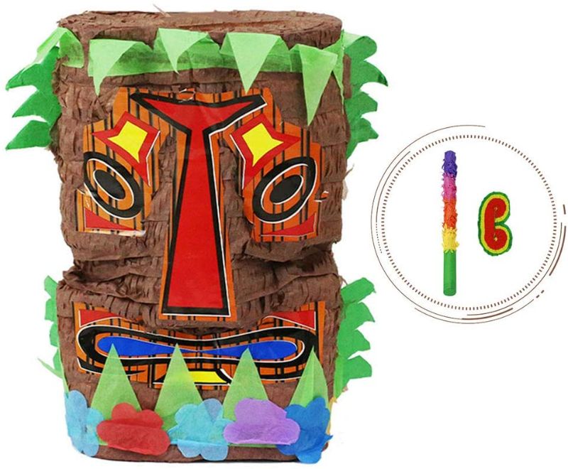 Photo 1 of Homevibes Mayan Pinata Kids Birthday Party Supplies for Comic Themed Party,Tiki Pinata of Eye Mask and Stick Product Name
