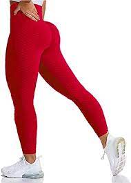 Photo 1 of Butt Lifting Anti Cellulite Leggings for Women High Waisted Yoga Pants Workout Tummy Control Sport Tights--Color red Size Medium 