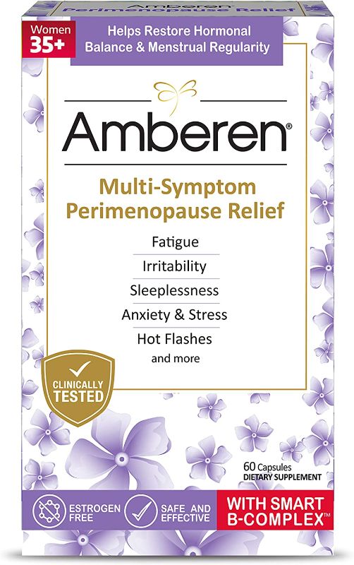Photo 1 of Amberen Peri: Safe Multi-Symptom Perimenopause Relief | Helps Restore Menstrual Regularity & Hormonal Balance | Relieves Fatigue, Stress, Hot Flashes, Anxiety & More - 1 Month Supply
