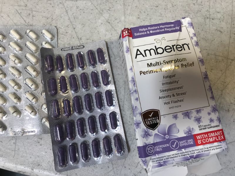 Photo 3 of Amberen Peri: Safe Multi-Symptom Perimenopause Relief | Helps Restore Menstrual Regularity & Hormonal Balance | Relieves Fatigue, Stress, Hot Flashes, Anxiety & More - 1 Month Supply
