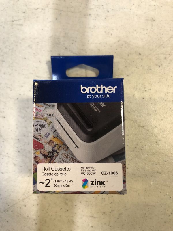 Photo 1 of Brother Genuine CZ-1005 continuous length ~ 2 (1.97”) 50 mm wide x 16.4 ft. (5 m) long label roll featuring ZINK Zero Ink technology
