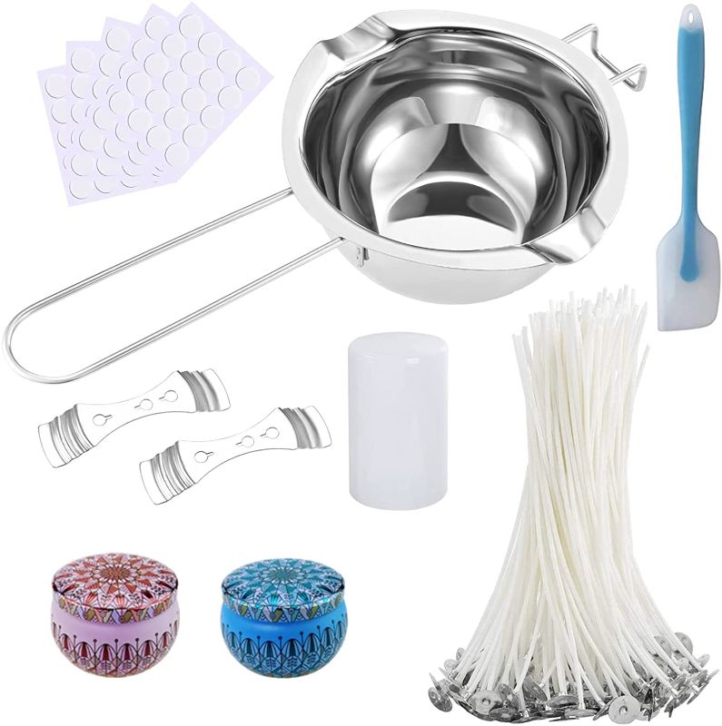 Photo 1 of Candle Making Kit, DIY Candle Craft Tools, Candle Making Pouring Pots, Candle Wick, Candle Wick Sticker, 3-Hole Candle Wick Holder, Candle Jar, and More
