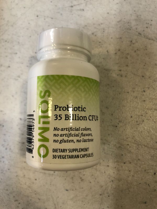 Photo 3 of Amazon Brand - Solimo Probiotic 35 Billion CFU, 8 Probiotic Strains with Prebiotic Blend, Supports Healthy Digestion, 30 Vegetarian Capsules, 1 Month Supply
EXP JUNE 04 2022