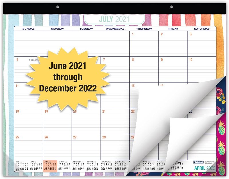 Photo 1 of Desk Calendar 2022: Large Monthly Pages - 22"x17" - Runs Through December 2022 (Pack of 2)
