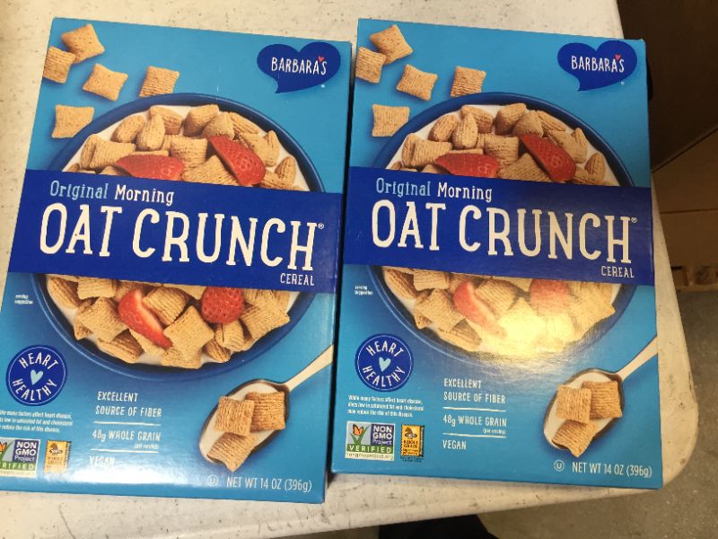 Photo 2 of Barbara's Morning Oat Crunch Original Cereal, Heart Healthy, Non-GMO, 14 Oz Box 2 count 