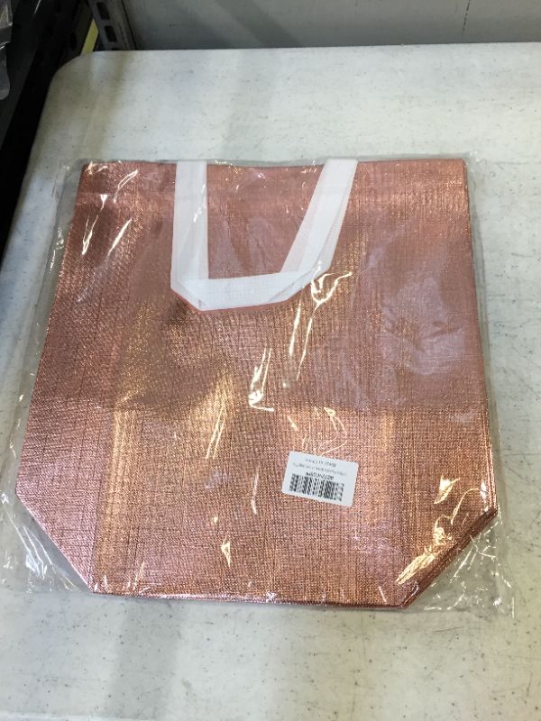Photo 1 of 10 PCK REUSABLE GLOSSY GROCERY BAG ROSEGOLD 