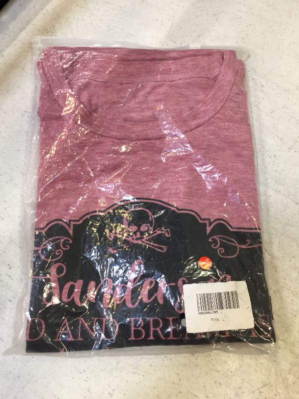 Photo 2 of Sanderson Bed and Breakfast Shirt Women Funny Halloween Short Sleeve Tee Tops PINK
SIZE LARGE