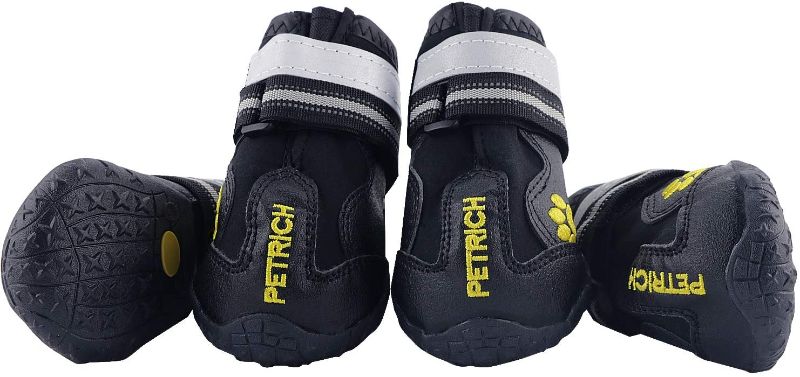 Photo 1 of CEESC Dog Boots Waterproof Shoes for Medium Dogs with Adjustable Reflective Velcro Straps Rugged Anti-Slip Sole Black 4PCS
SIZE 6 2.95''X2.52''