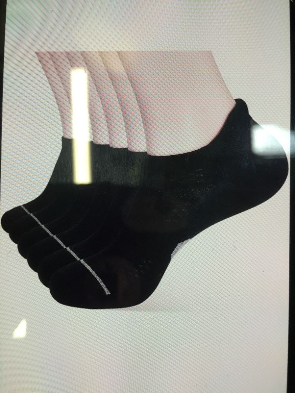 Photo 1 of COTTON ANKLE HEEL SOCKS  6 PCK BLACK MEDIUM