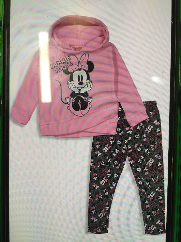 Photo 1 of DISNEY MINNIE MOUSE PULLOVER FLEECE HOODIE AND LEGGINGS 
SIZE 6/6X SMALL/MEDIUM