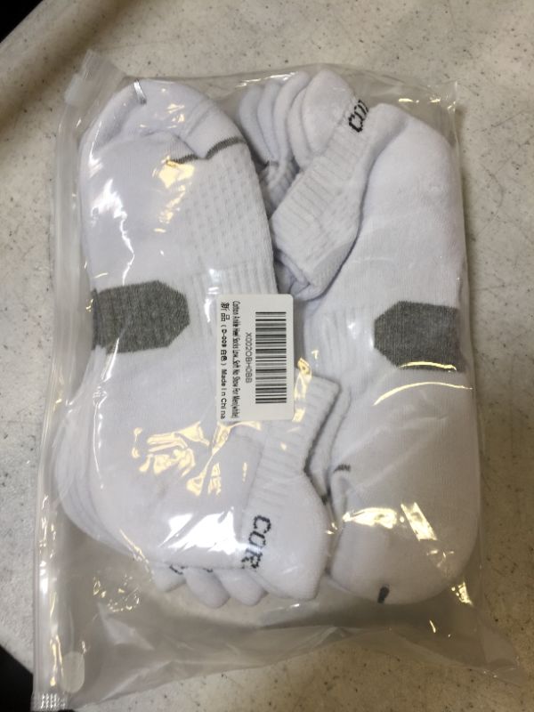 Photo 2 of CORLAP ANKLE ATHLETIC RUNNING SOCKS WITH CUSHIONED 6 PCK LOW CUT TAB SPORTS SOCKS WHITE
SIZE MEDIUM