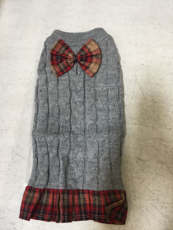 Photo 1 of SAWMONG DOG SWEATER BOWTIE GREY/RED
SIZE MEDIUM