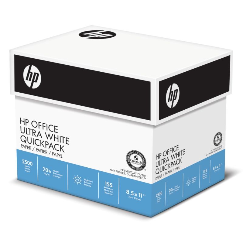 Photo 1 of  HP Office Paper, 92 Brightness, 20 lb - White (2500 Sheets Per Carton)