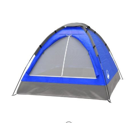 Photo 1 of 2 Person Camping Tent – Includes Rain Fly and Carrying Bag – Lightweight Outdoor Tent for Backpacking, Hiking, or Beach by Wakeman Outdoors (Blue)
