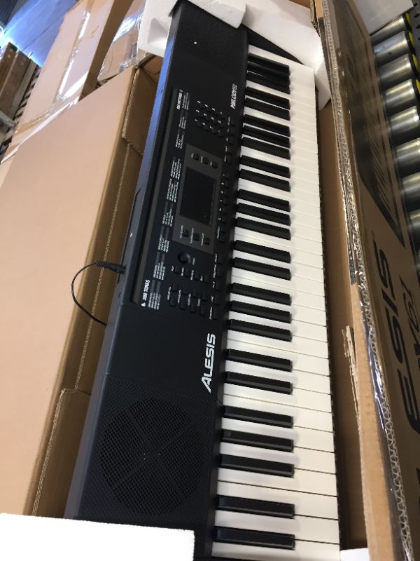 Photo 7 of Alesis Melody 61 MKII 61 Key Portable Keyboard with Built In Speakers, Headphones, Microphone, Piano Stand, Music Rest and Stool