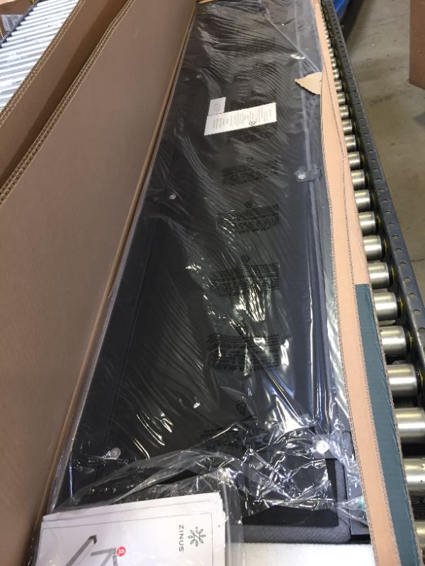 Photo 5 of Zinus Korey 14 Inch Platform Metal Bed Frame with Upholstered Headboard / Mattress Foundation / Wood Slat Support, King
