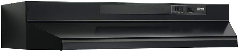 Photo 1 of Broan-NuTone F402423 Exhaust Fan for Under Cabinet Two-Speed Four-Way Convertible Range Hood Insert with Light, 24-Inch, Black