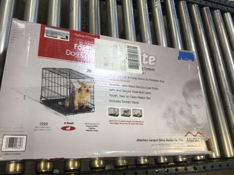 Photo 4 of MidWest iCrate Fold & Carry Single Door Collapsible Wire Dog Crate, 22 inch