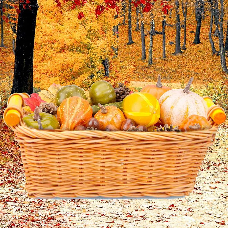 Photo 1 of 130 PCS Thanksgiving Artificial Pumpkins Home Decoration Set,Halloween Decorations Maple Leaves Acorns Pinecones Pumpkins Autumn Festive Party Supplies
