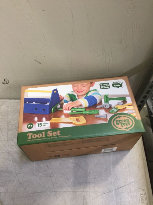 Photo 1 of Green Toys Tool Set, Blue - 15 Piece Pretend Play, Motor Skills, Language & Communication Kids Role Play Toy. No BPA, phthalates, PVC. Dishwasher Safe, Recycled Plastic, Made in USA.
