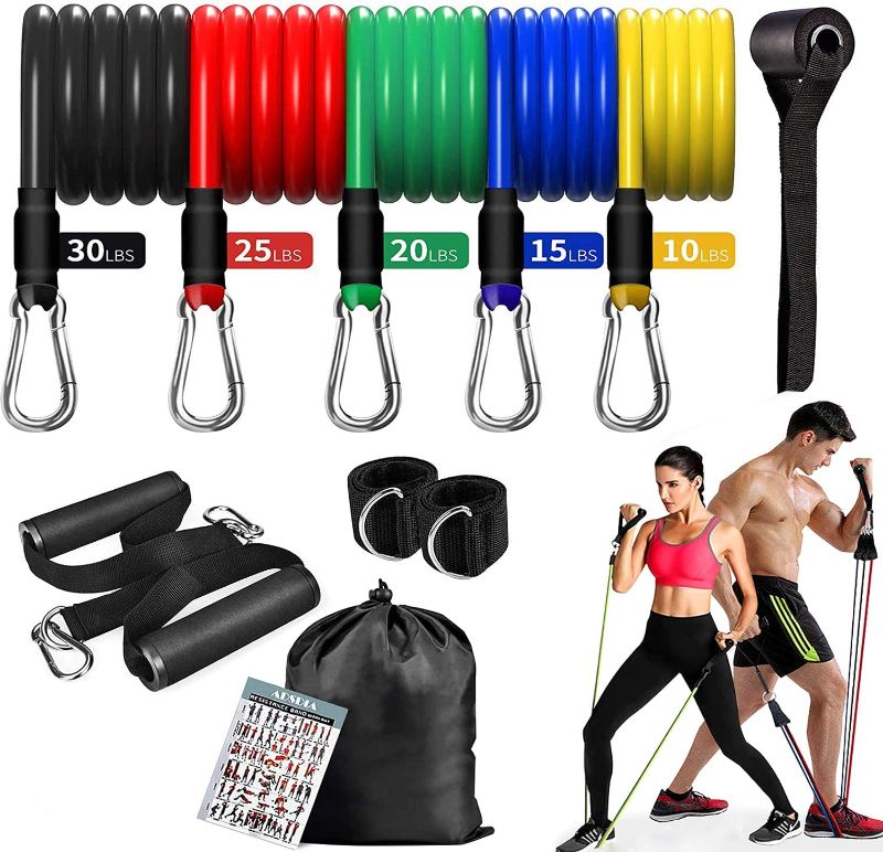 Photo 1 of ADSDIA 12 Pack Resistance Bands for Men Women,Resistance Bands Set Exercise Bands for Working Out or Home -Stackable Up to 100 lbs. Perfect Muscle Builder for Arms, Back, Leg, Chest, Belly, Glutes
