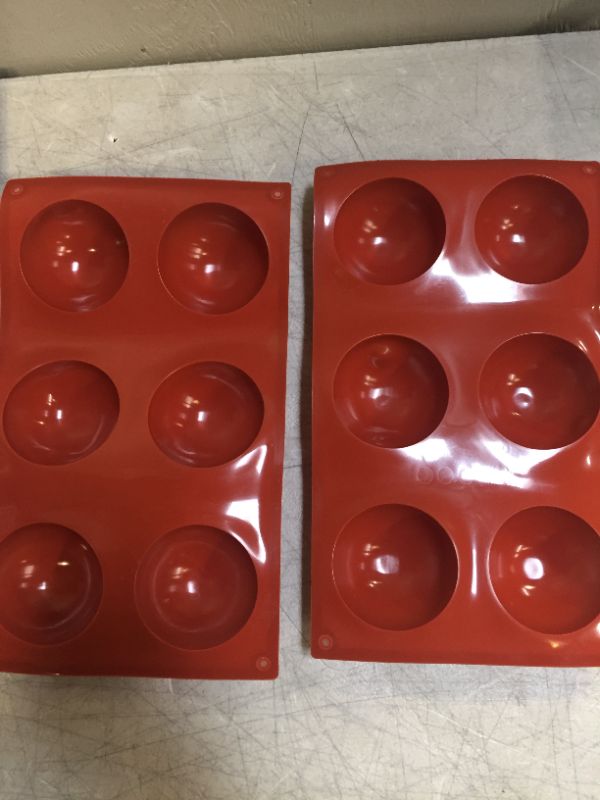 Photo 2 of 2 SET 6 Holes Semi Sphere Silicone Mould For Chocolate, Cake, Jelly, Pudding, Handmade Soap, Round Shape
