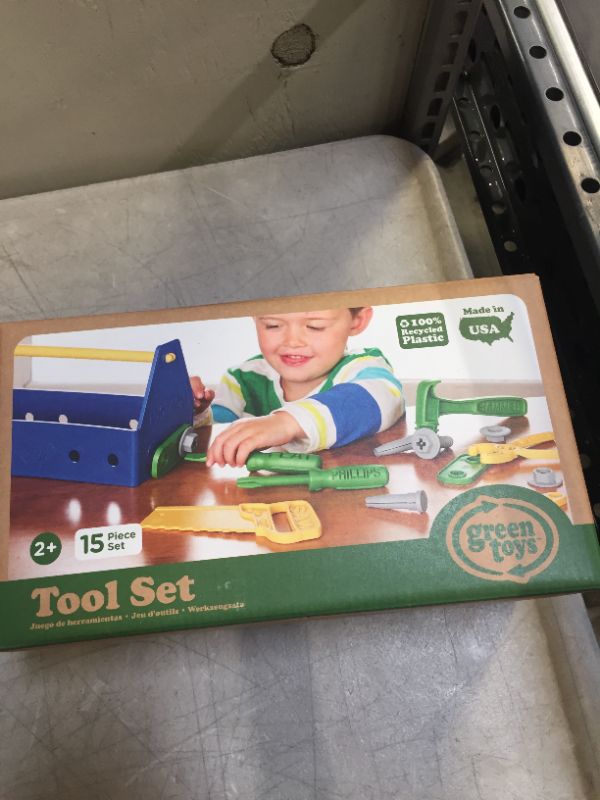 Photo 3 of Green Toys Tool Set, Blue - 15 Piece Pretend Play, Motor Skills, Language & Communication Kids Role Play Toy. No BPA, phthalates, PVC. Dishwasher Safe, Recycled Plastic, Made in USA.
