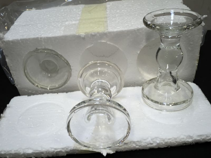 Photo 2 of 3 glass clear decoration candlestick 