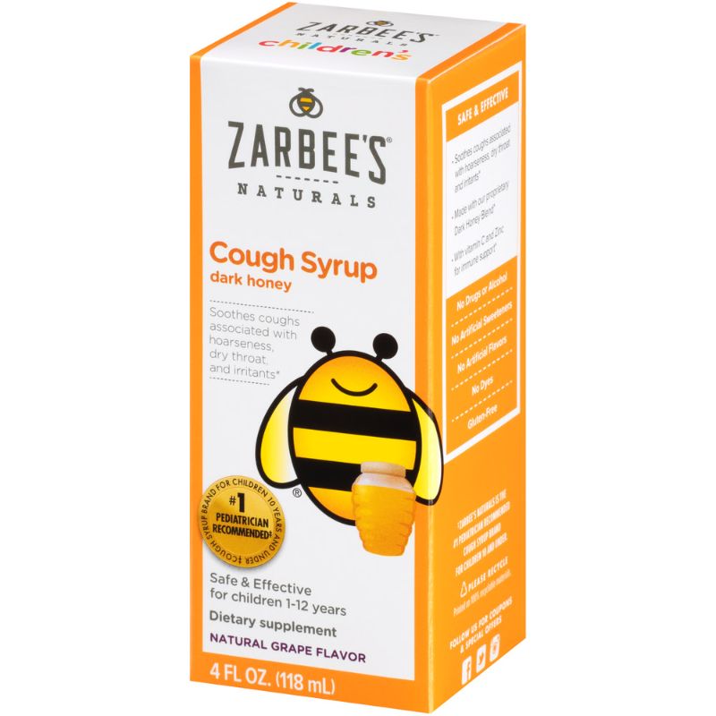 Photo 1 of ZarBee's Naturals Children's Cough Syrup Natural Grape Flavor - 4.0 Fl Oz
exp 04/2022