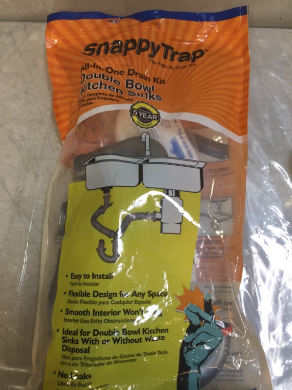 Photo 2 of Snappy Trap 1 1/2" Drain Kit for Double Kitchen Sinks Buy As Is