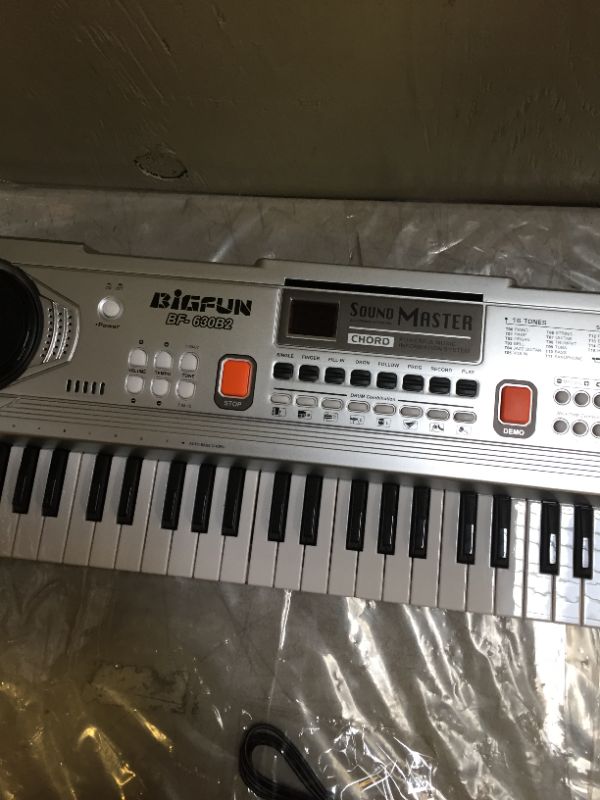 Photo 4 of Bigfun BF-630B2 61 Keys Multifunction Portable Electronic Keyboard Piano, Silver