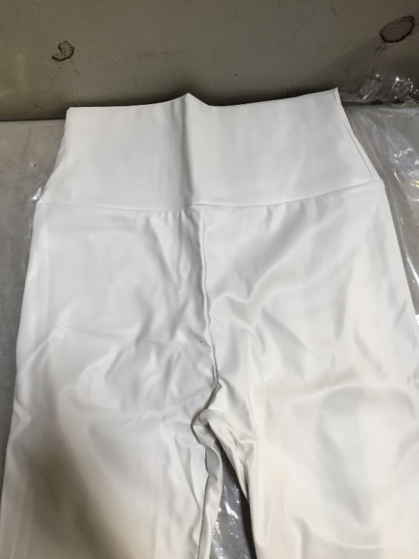 Photo 2 of Women's high waisted leather leggings (white)
size M