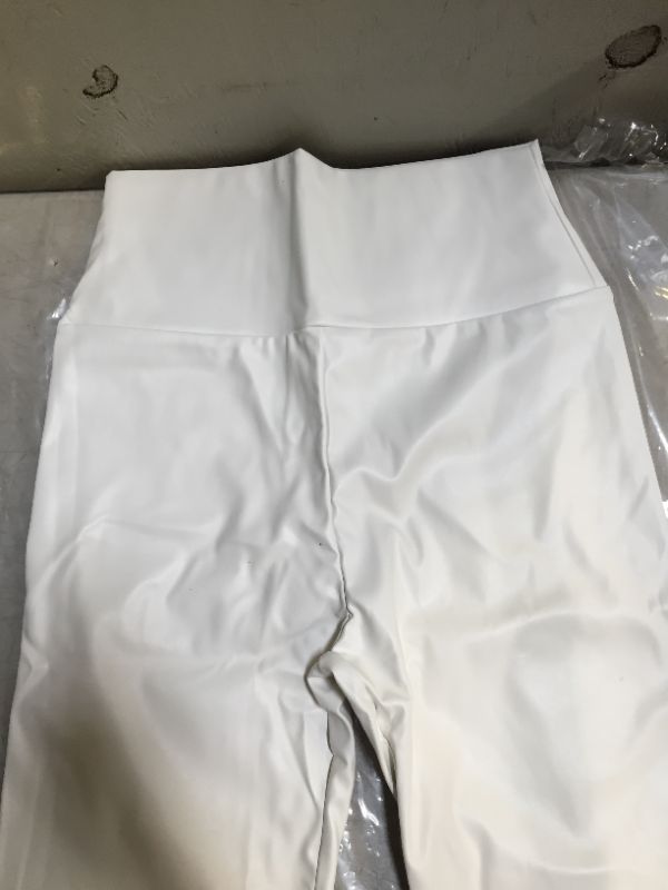 Photo 2 of Women's high waisted leather leggings (white)
size L