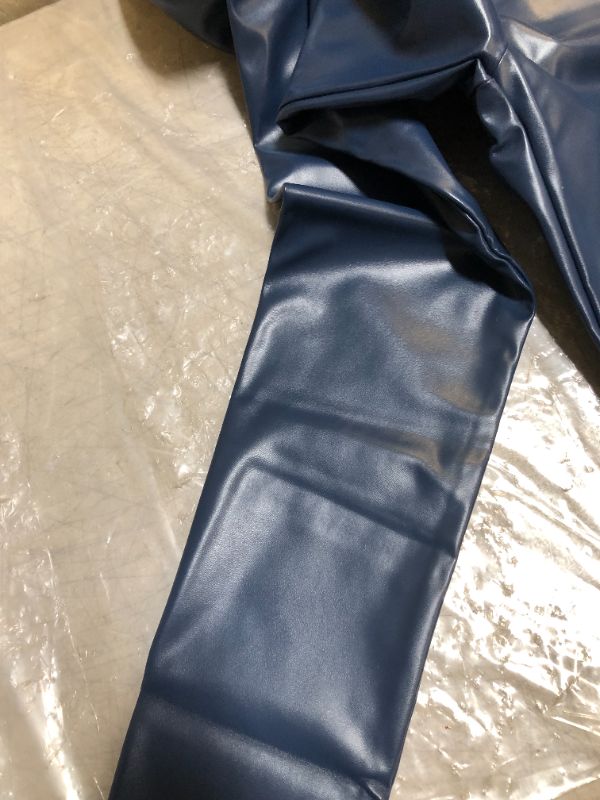 Photo 2 of  women's leather leggings (navy-blue)
size M