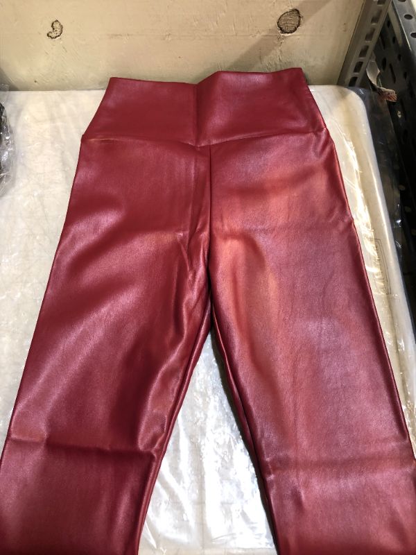 Photo 2 of women's leather leggings (burgundy)
size XXL